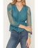 Image #3 - Shyanne Women's Embroidered Mesh Long Sleeve Button-Down Shirt, Turquoise, hi-res