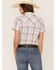 Wrangler Women's Essential Plaid Print Short Sleeve Snap Western Shirt, Pink, hi-res