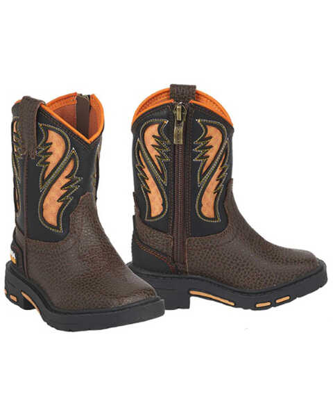 Image #1 - Ariat Toddler-Boys' Lil Stomper Interpid Western Boots - Square Toe, Brown, hi-res