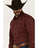Image #2 - Wrangler Retro Men's Premium Solid Long Sleeve Snap Western Shirt , Wine, hi-res