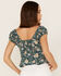 Image #4 - Shyanne Women's Floral Print Flounce Top, Deep Teal, hi-res