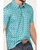 Panhandle Men's Medallion Print Short Sleeve Performance Polo, Turquoise, hi-res