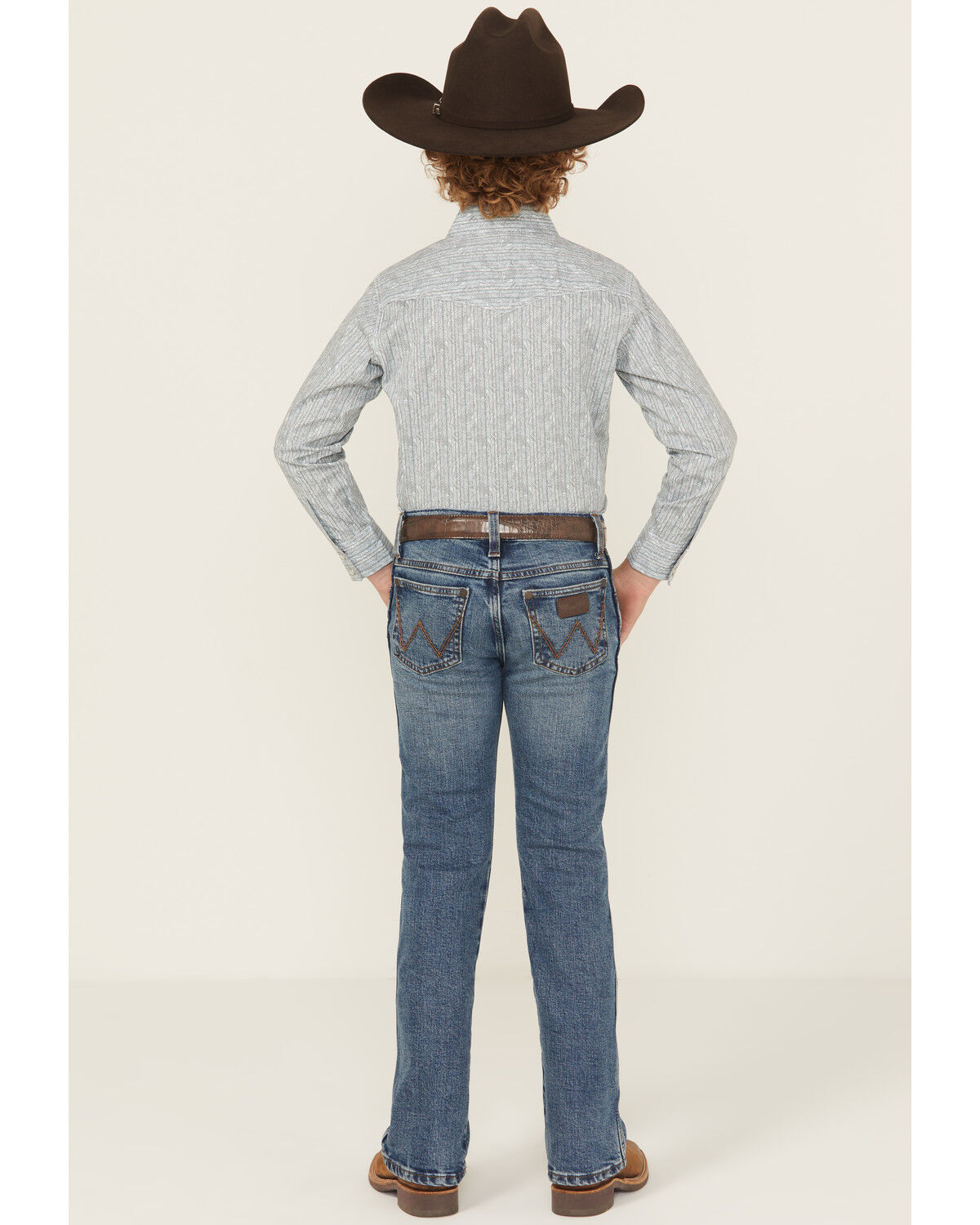 Image #4 - Wrangler Retro Boys' Medium Wash Slim Bootcut Stretch Denim Jeans, Medium Wash, hi-res