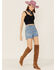 Image #1 - Lee Women's Vintage Daydream Modern High Rise All Purpose Side Zip Shorts, Blue, hi-res