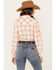 Image #4 - Wrangler Women's Plaid Print Long Sleeve Western Snap Shirt, Ivory, hi-res