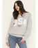 Image #1 - Blended Women's USA Flag Crewneck Sweater, Grey, hi-res