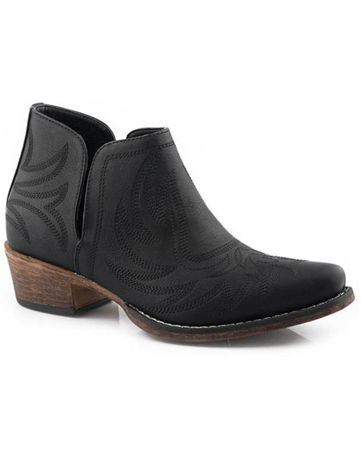 Image #1 - Roper Women's Ava Western Booties - Snip Toe, Black, hi-res