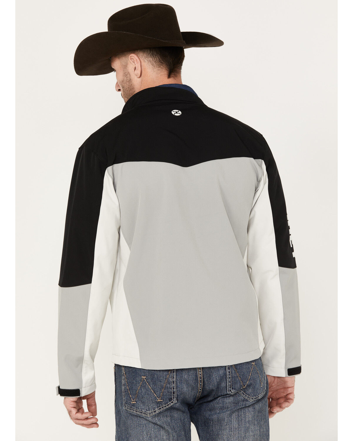 Image #4 - Hooey Men's Color Block Southwestern Print Softshell Jacket, Charcoal, hi-res