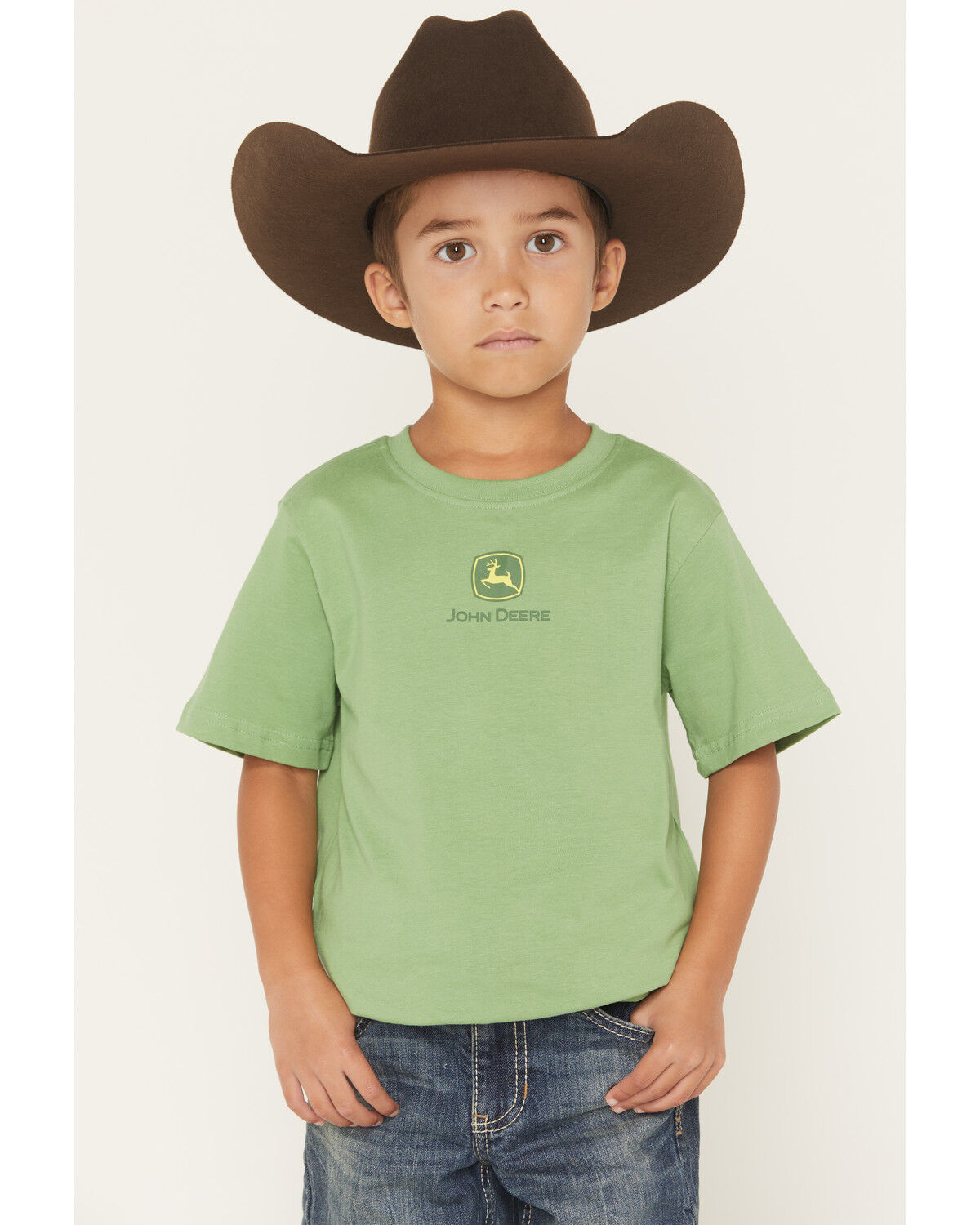 Image #1 - John Deere Toddler Boys' Vintage Tractor Short Sleeve Graphic T-Shirt, Green, hi-res