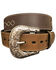 Image #1 - G-Bar-D Men's Diamond Concho Leather Belt , Brown, hi-res