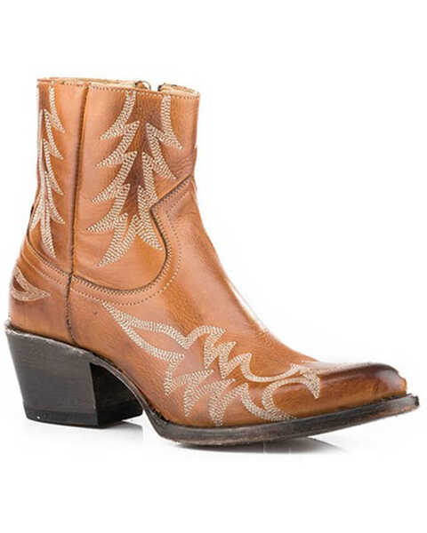 Image #1 - Stetson Women's Gianna Western Booties - Pointed Toe, Brown, hi-res