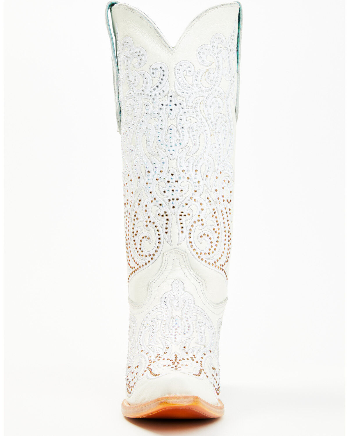 Image #4 - Corral Women's Crystal Embroidered Western Boots - Snip Toe, White, hi-res