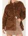 Image #3 - Wrangler Women's Corduroy Long Sleeve Snap Western Overshirt, Brown, hi-res
