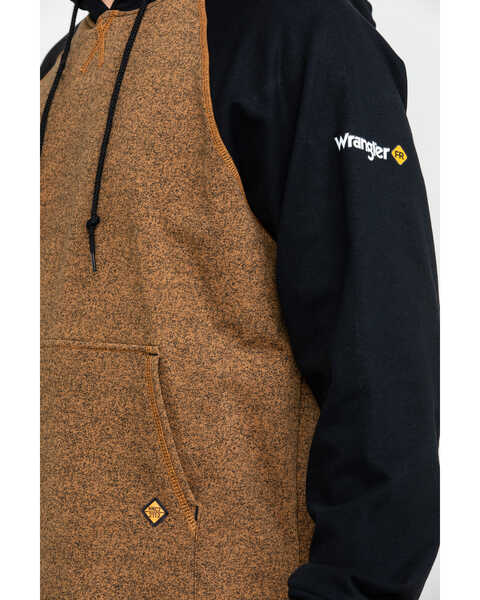 Image #4 - Wrangler Men's FR Contrast Hooded Work Sweatshirt  , Brown, hi-res