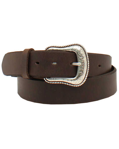 Nocona Women's Smooth Leather Belt, Dark Brown, hi-res