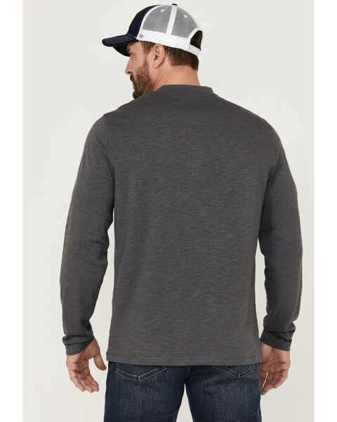 Image #4 - Brothers and Sons Men's Solid Heather Slub Long Sleeve Henley Shirt , Charcoal, hi-res