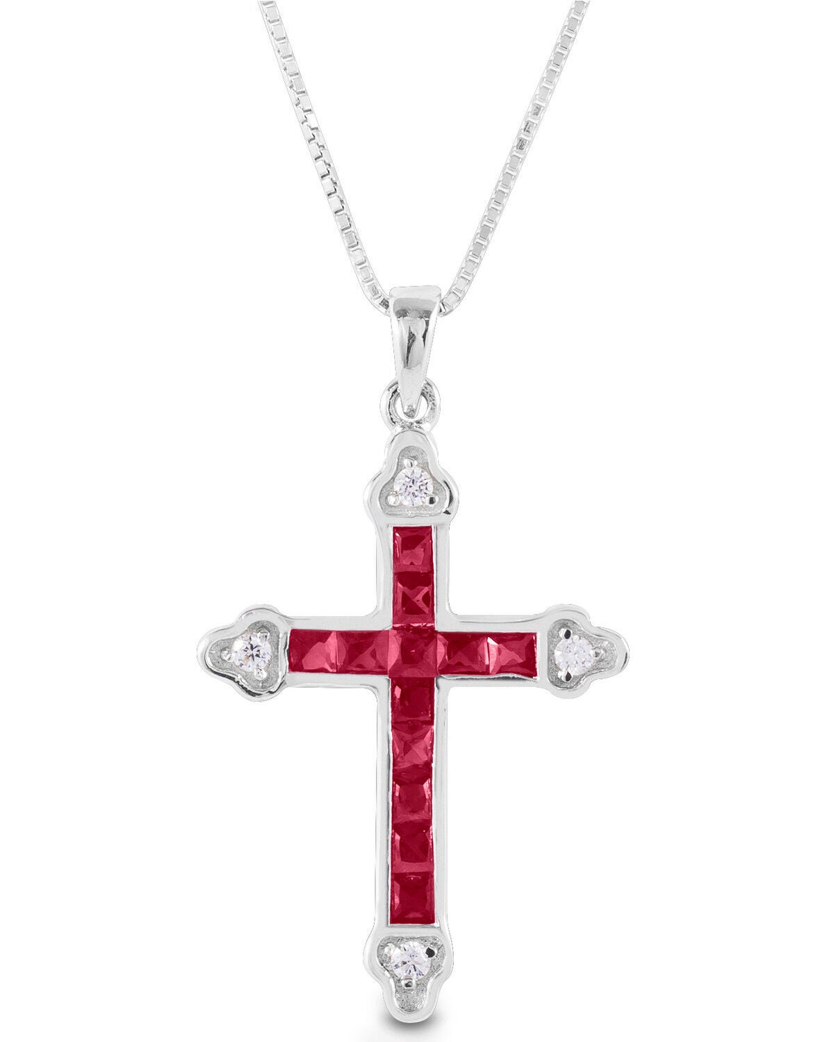 Image #1 - Kelly Herd Women's Red Cross Necklace, Silver, hi-res