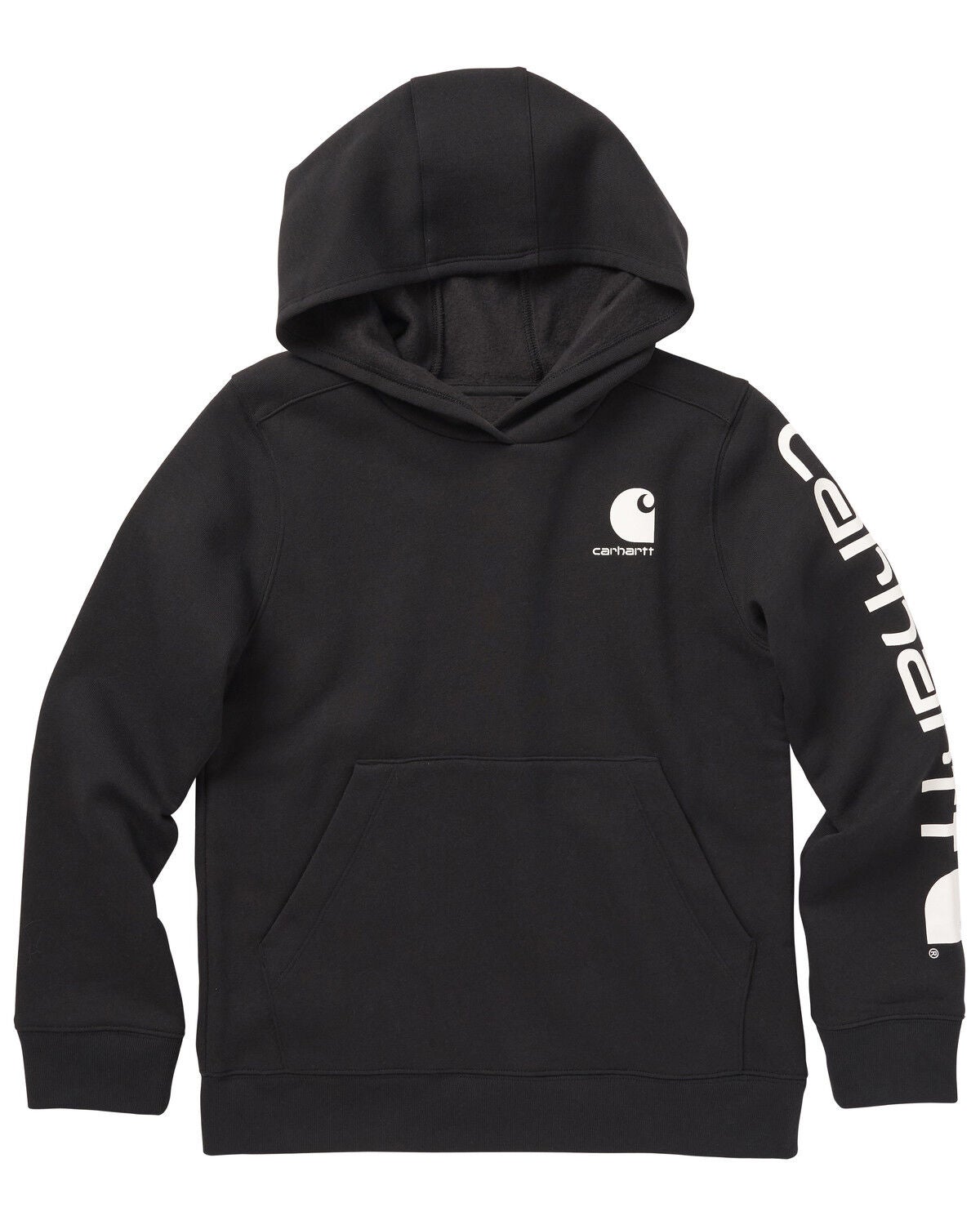 Carhartt Little Boys' Logo Hooded Sweatshirt, Black, hi-res