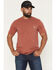 Image #1 - Carhartt Men's Solid Relaxed Fit Short Sleeve Pocket T-Shirt, Red, hi-res
