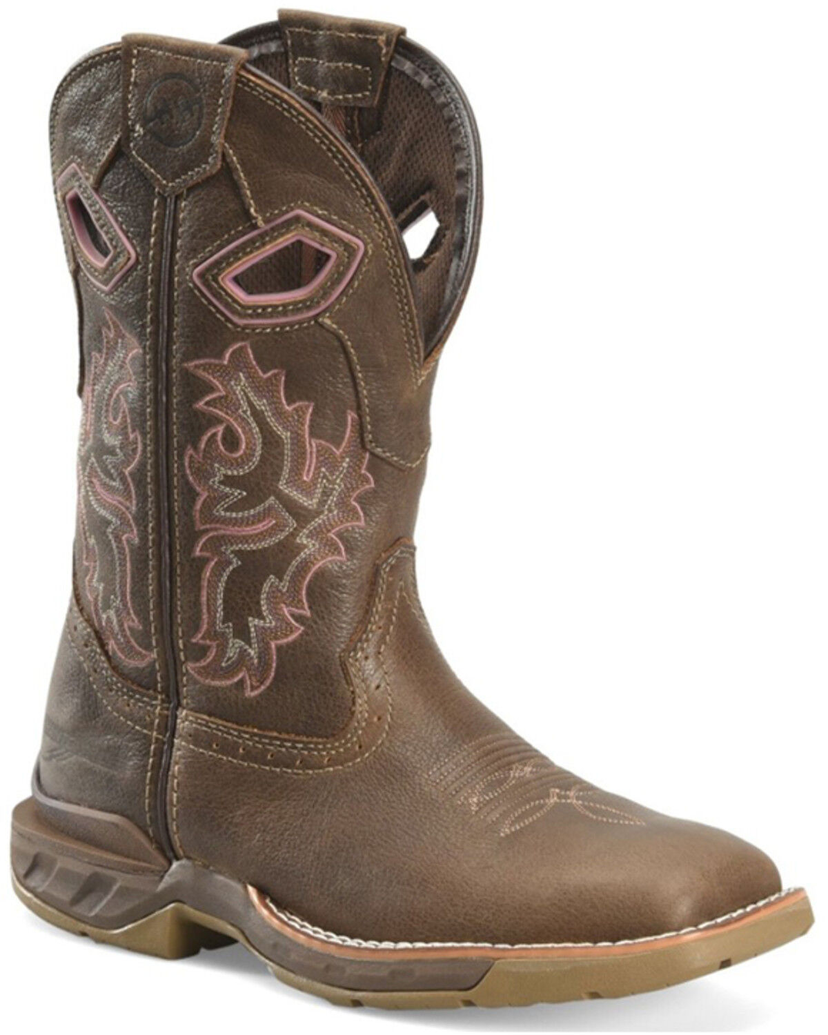 Image #1 - Double H Women's Ari Western Work Boots - Composite Toe, Brown, hi-res