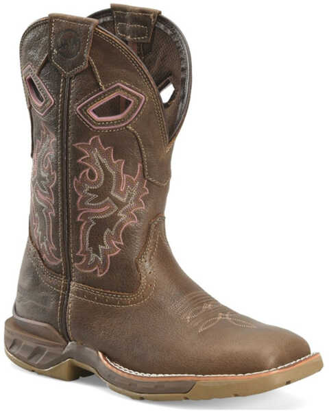Double H Women's Ari Western Work Boots - Composite Toe, Brown, hi-res