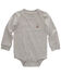 Image #1 - Carhartt Infant Boys' Logo Pocket Long Sleeve Onesie, Charcoal, hi-res