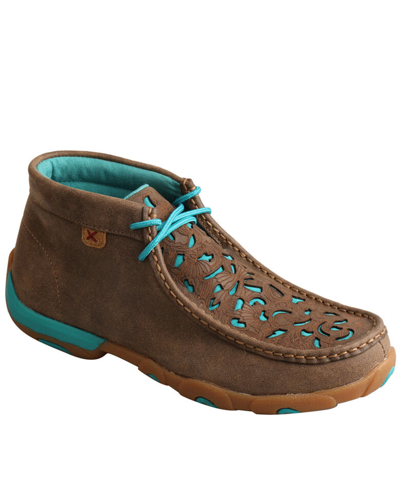 Twisted X Women's Chukka Driving Shoes - Moc Toe, Brown, hi-res