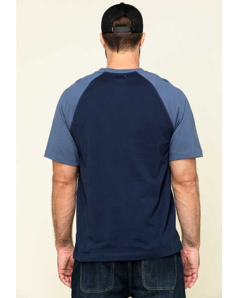 Image #2 - Hawx Men's Navy Midland Short Sleeve Baseball Work T-Shirt , Navy, hi-res