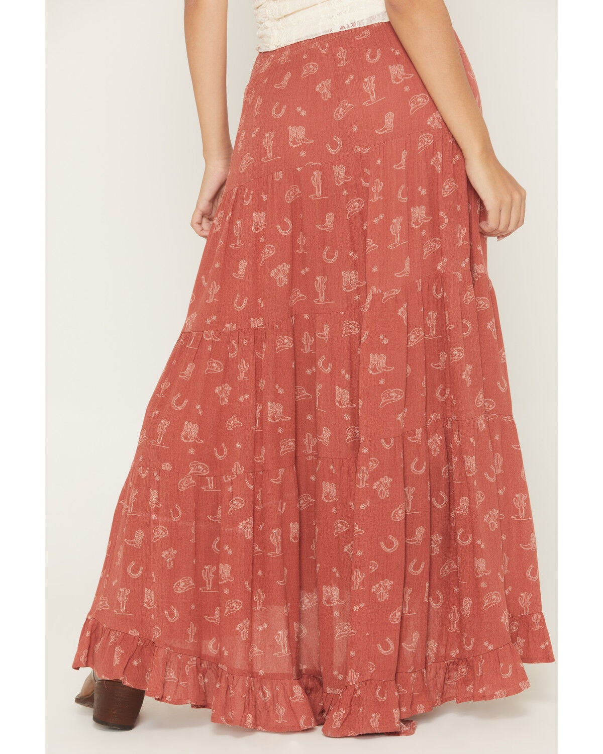 Image #4 - Wild Moss Women's Western Conversation Print High-Low Skirt, Rust Copper, hi-res