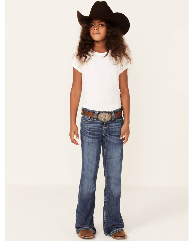 Ariat Girls' R.E.A.L Darlene Bootcut Jeans, Blue, hi-res