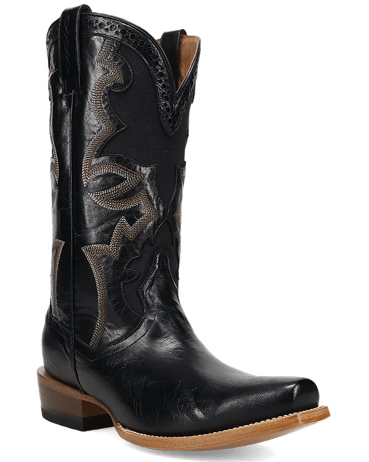 Dan Post Men's Frenchie Western Boots - Square Toe, Black, hi-res