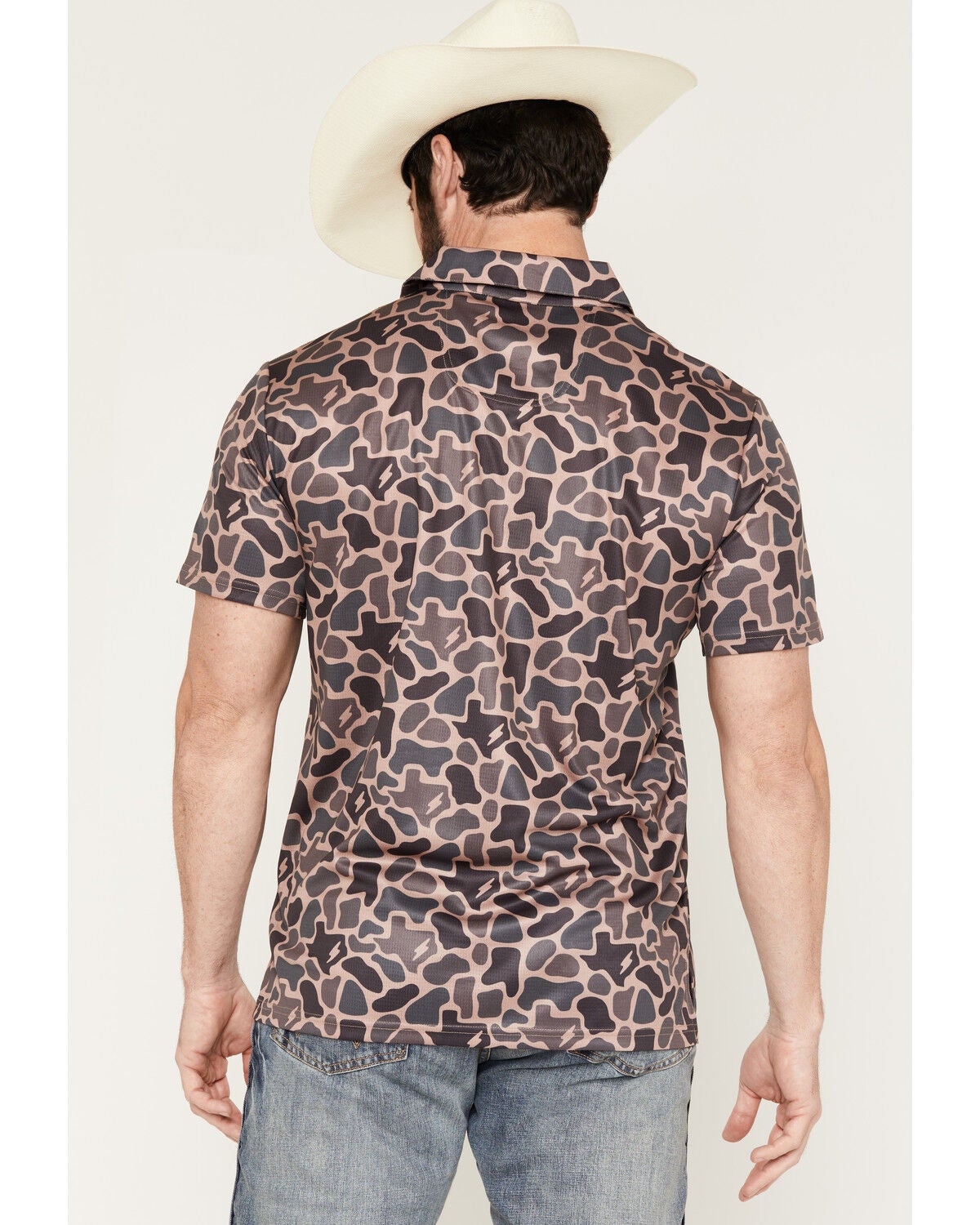 Image #4 - Rock & Roll Denim X Koe Wetzel Men's Camo Print Short Sleeve Button-Down Polo, Camouflage, hi-res