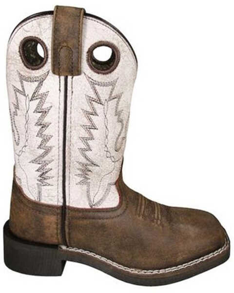 Image #1 - Smoky Mountain Little Girls' Drifter Western Boots - Broad Square Toe, Brown, hi-res