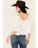 Image #4 - Free People Women's Sophie Embroidered Cropped Shirt , White, hi-res