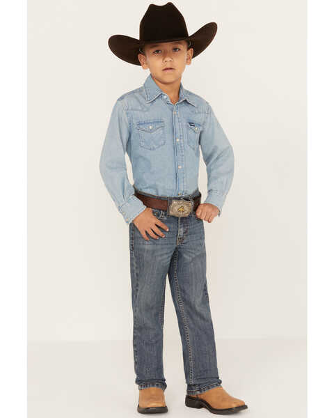 Image #1 - Cody James Little Boys' Bozeman Dark Wash Slim Boot Jeans, Dark Wash, hi-res