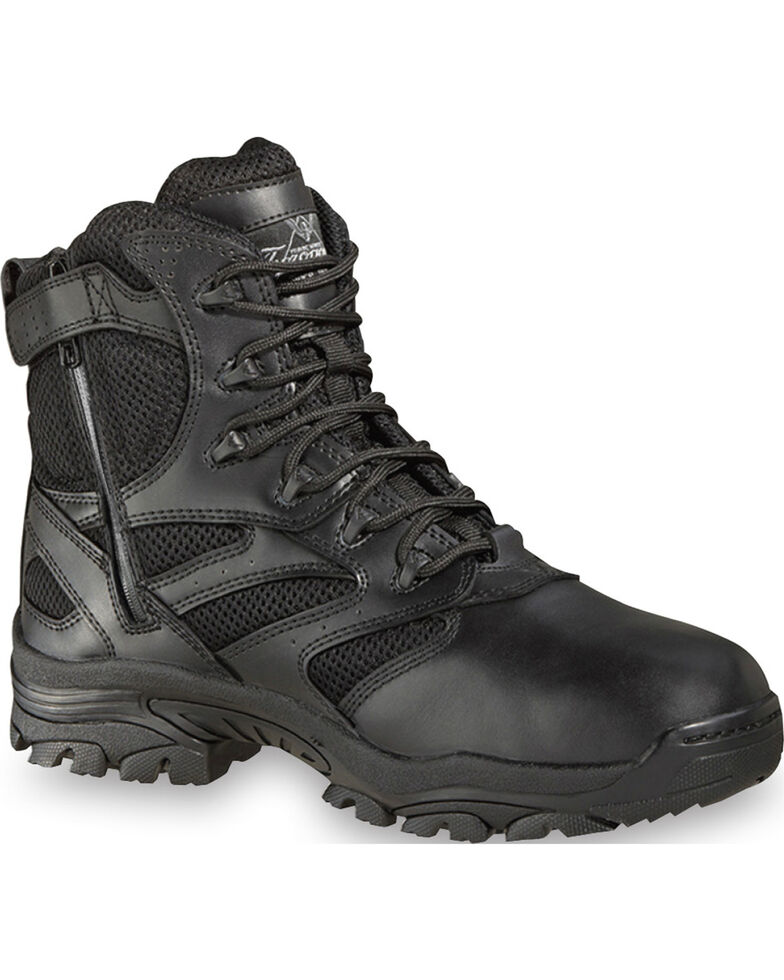 Thorogood Men's Deuce 6" Waterproof Side Zip Work Boots, Black, hi-res