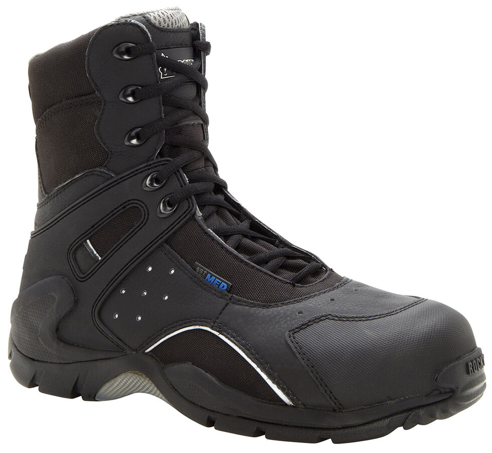 Rocky 1st Med Puncture-Resistant Side-Zip Waterproof Boots - Composite Toe, Black, hi-res