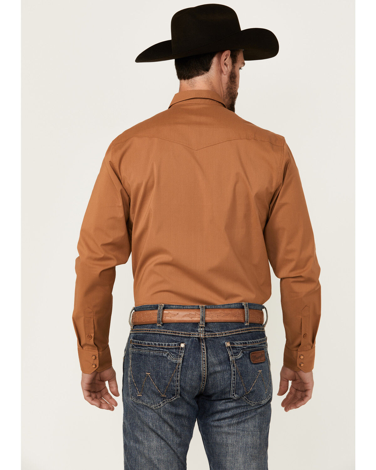 Image #4 - Kimes Ranch Men's Blackout Solid Long Sleeve Snap Performance Western Shirt, Brown, hi-res