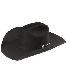 Stetson Men's 6X Bar None Fur Felt Western Hat, Black, hi-res