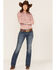 Image #2 - Cinch Women's Paisley Print Long Sleeve Button Down Core Shirt, Coral, hi-res