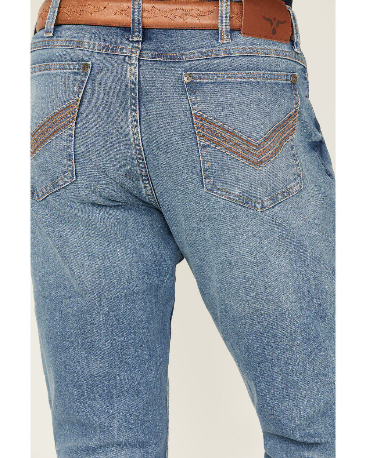 Image #4 - Wrangler 20X Men's Monarch Light Wash Slim Straight Stretch Denim Jeans, Light Wash, hi-res