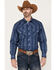 Image #1 - Resistol Men's Lakeland Geo Print Long Sleeve Snap Western Shirt, Blue, hi-res