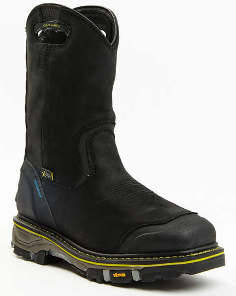 Cody James Men's Waterproof Met Guard Western Work Boots - Composite Toe, Black, hi-res
