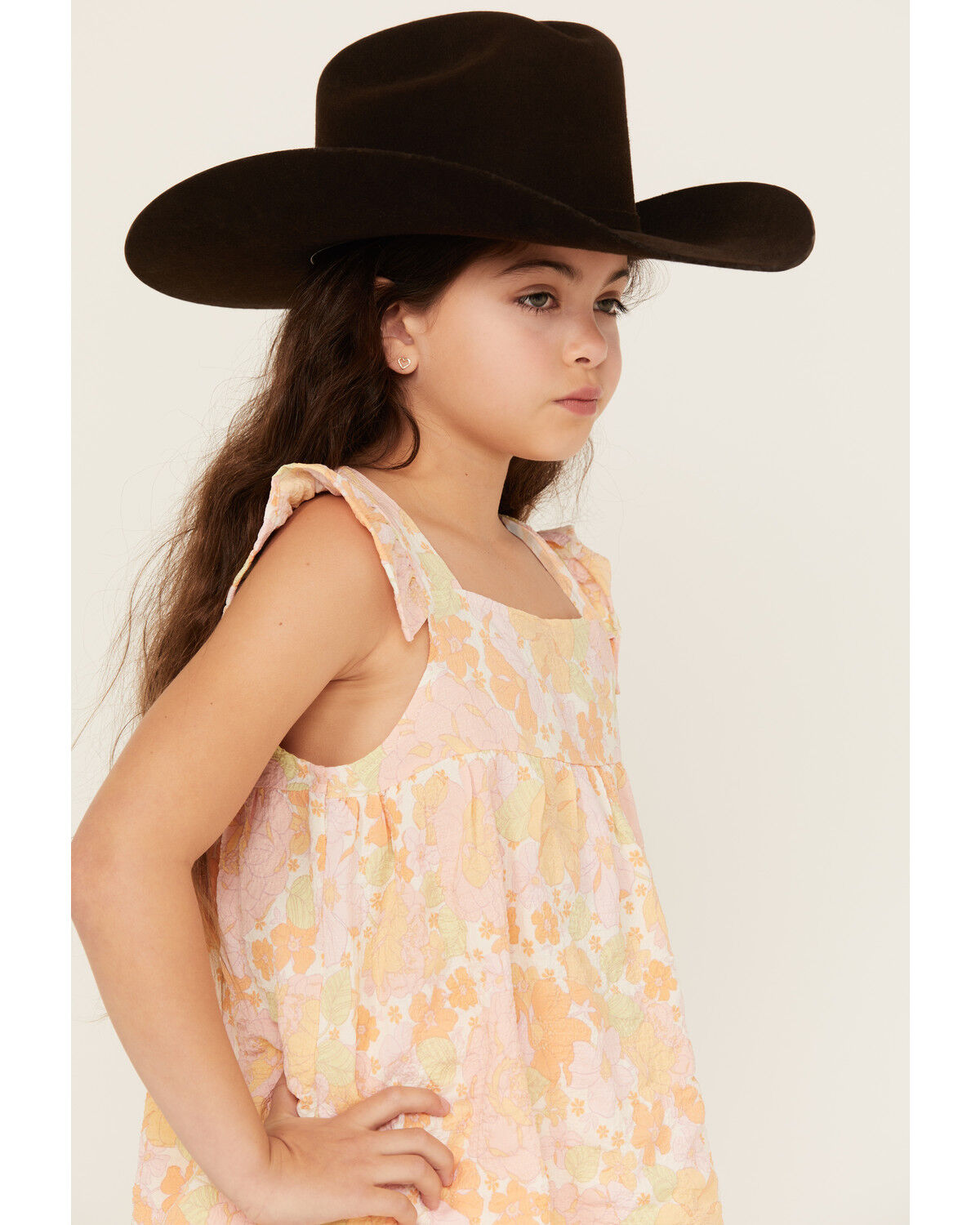 Image #2 - Hayden LA Girls' Pale Print Ruffle Sleeve Top, Yellow, hi-res