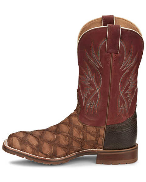 Image #3 - Tony Lama Men's Prescott Exotic Pirarucu Western Boots - Broad Square Toe, Chocolate, hi-res
