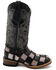 Image #2 - Ferrini Women's Patchwork Western Boots - Broad Square Toe, Pink/black, hi-res