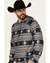 Image #2 - Rock & Roll Denim Men's Southwestern Print Hooded Sweatshirt, Black, hi-res