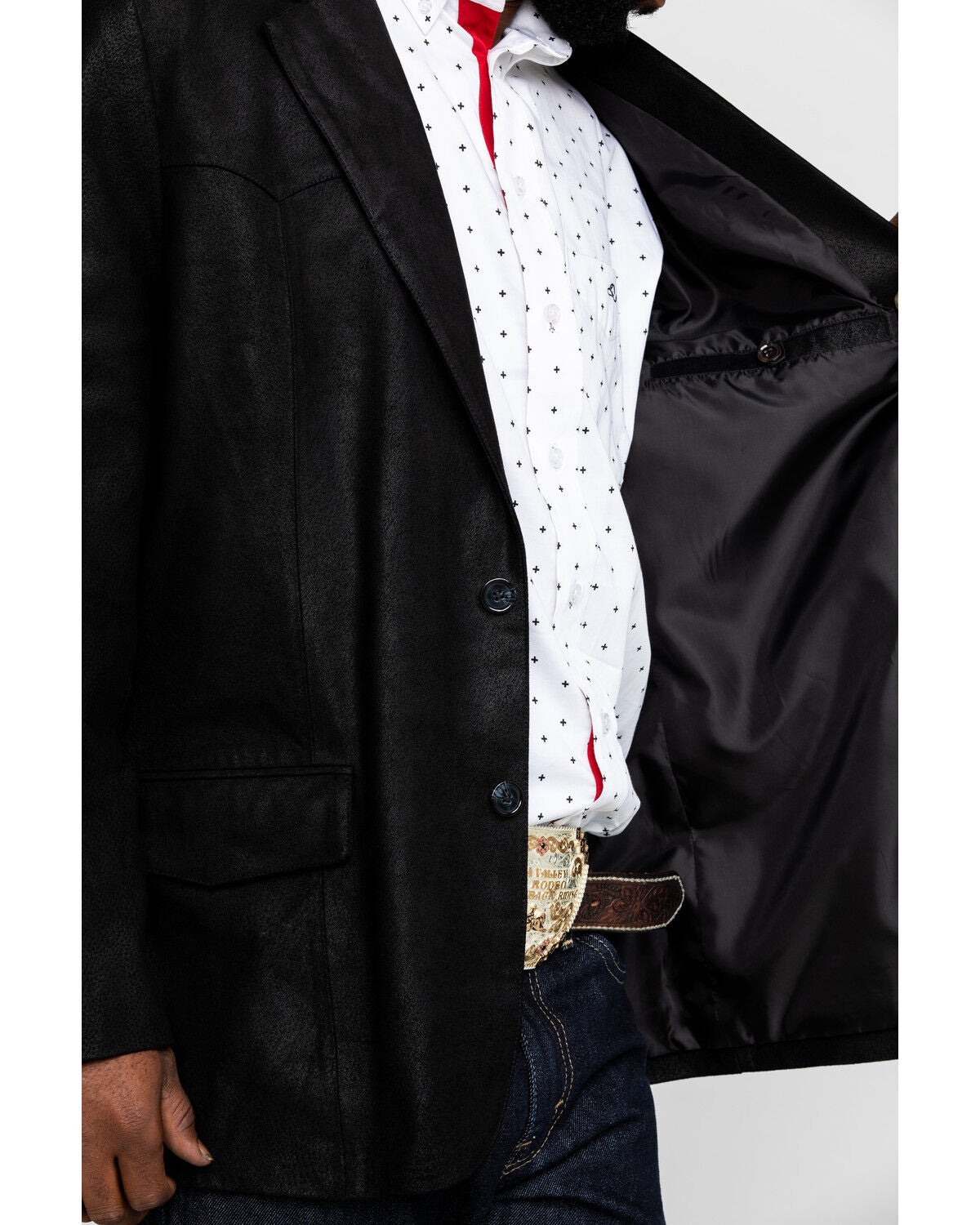 Cody James Men's Black Suede Blazer 