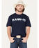 Image #1 - RANK 45® Men's Old Glory Logo Short Sleeve Graphic T-Shirt , Navy, hi-res