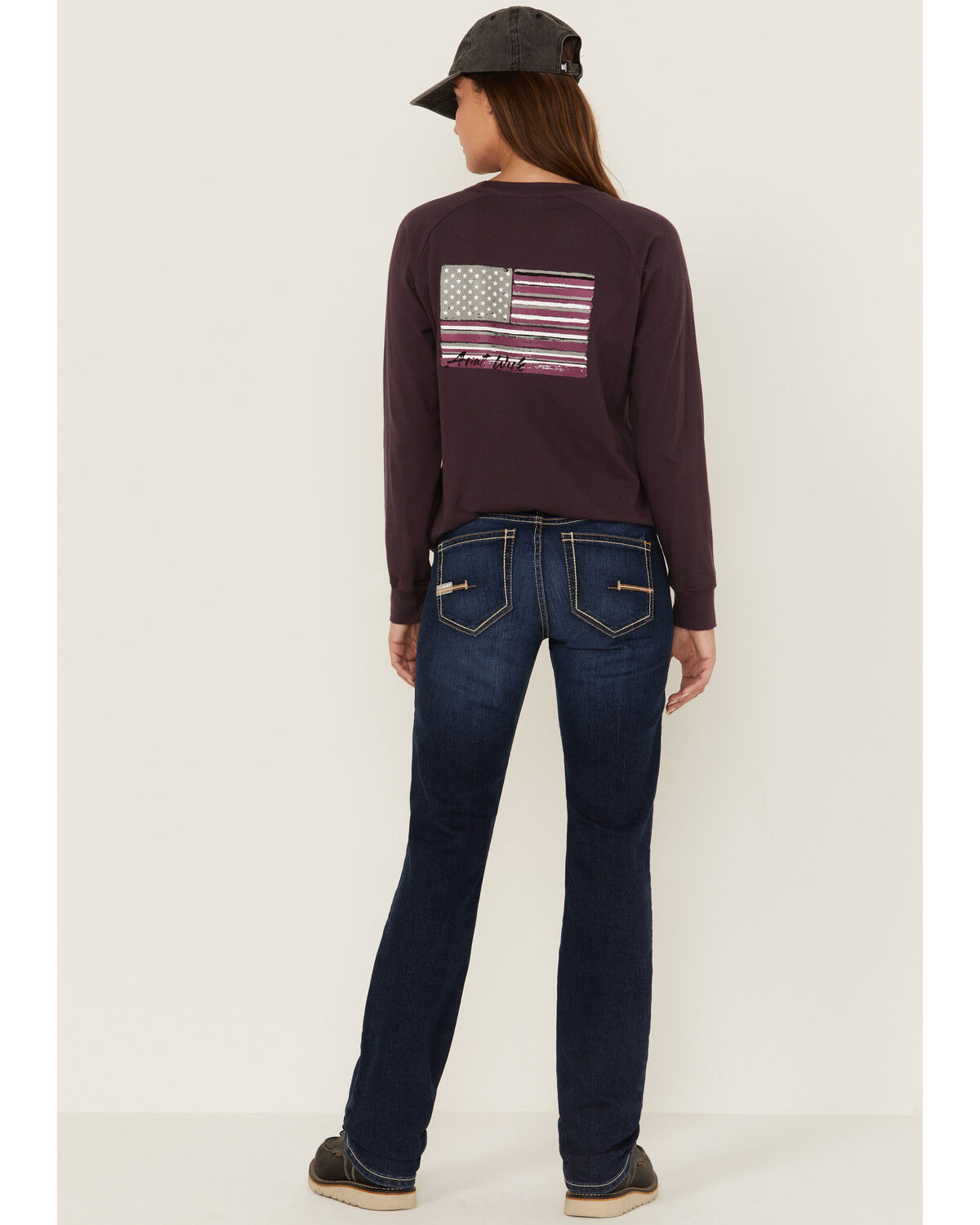 Image #3 - Ariat Women's Rebar Camden Medium Wash Flex Riveter Double Front Slim Leg Work Jeans, Blue, hi-res